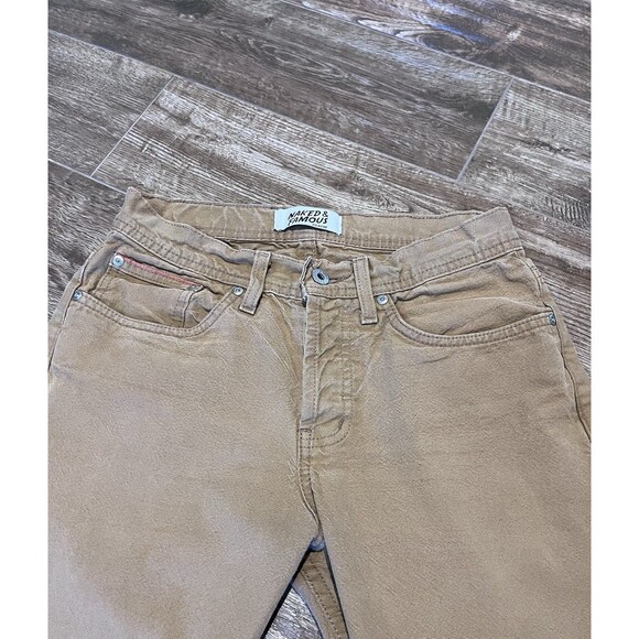 Naked & Famous Denim Weird Guy Pants Mens 29 (29x32) Brown Duck Canvas Selvedge - Picture 7 of 16